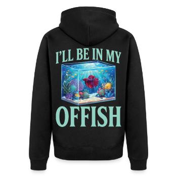 Aquarium, je serai dans mon aquarium de poissons - Veste à capuche bio Premium Unisexe - noir - Dos - Nico (187cm)