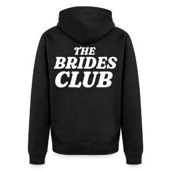 The Brides Club - Unisex Premium Bio Zip Hoodie - Schwarz - Hinten - Nico (187cm)