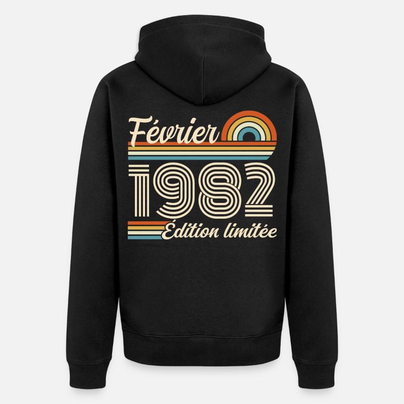 Février 1982 - Veste à capuche bio Premium Unisexe - noir