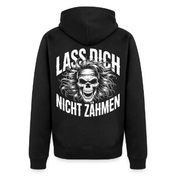 Ne te laisse pas apprivoiser le design de crânes - Veste à capuche bio Premium Unisexe - noir - Dos - Nico (187cm)
