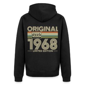 Original 1968 Rétro Limité - Veste à capuche bio Premium Unisexe - noir - Dos - Nico (187cm)