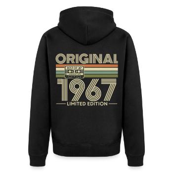 Original 1967 Héritage Vintage - Veste à capuche bio Premium Unisexe - noir - Dos - Nico (187cm)