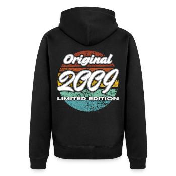 17. Geburtstag 2009 Jungen und Mädchen Geschenk - Unisex Premium Bio Zip Hoodie - Schwarz - Hinten - Nico (187cm)