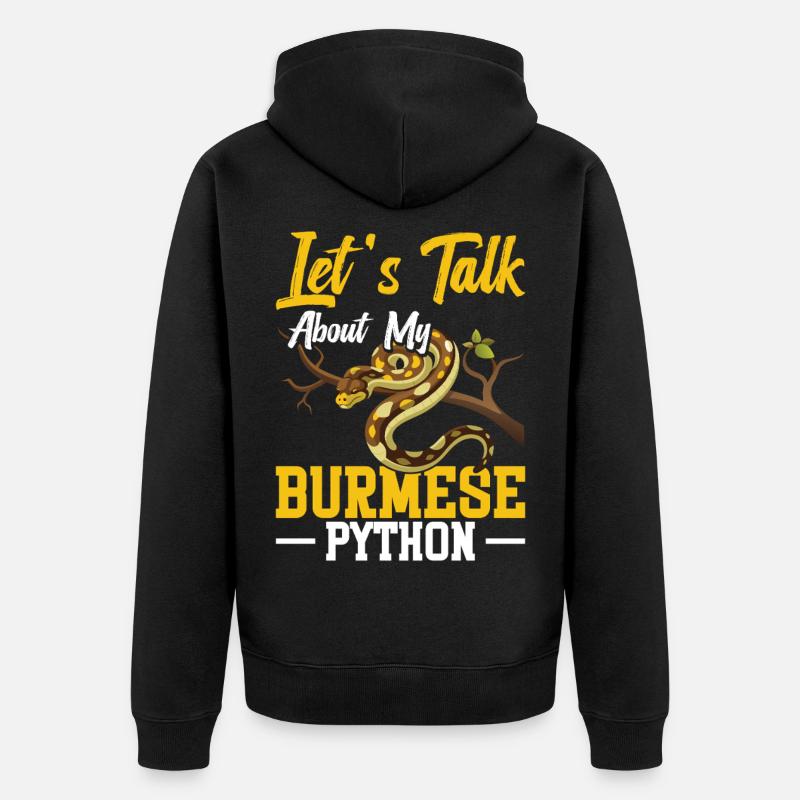 Burmesischer Python-Besitzer Schlangenterrarium Hide Python - Unisex Premium Bio Zip Hoodie - Schwarz