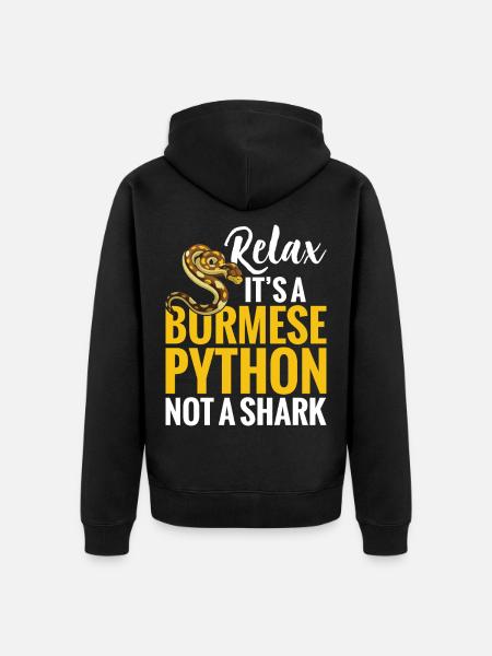  Snake Owner Terrarium Reptile Enclosure Burmese - Unisex Premium Organic Zip Hoodie - black