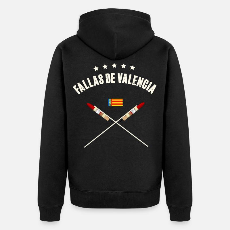 Fusée Fallas De Valencia - Veste à capuche bio Premium Unisexe - noir