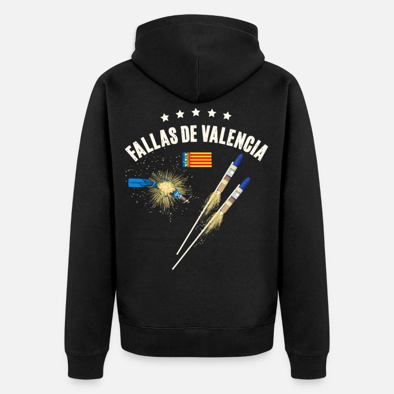Feux d’artifice de Fallas de Valencia - Veste à capuche bio Premium Unisexe - noir