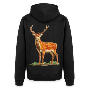 Cerf - Veste à capuche bio Premium Unisexe - noir - Dos - Nico (187cm)