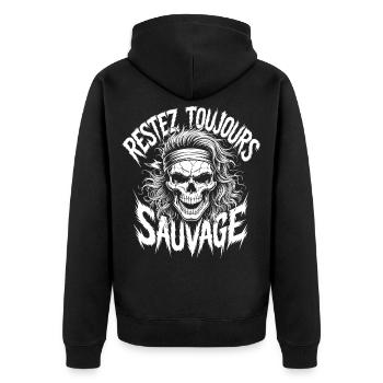 Crâne Sauvage Révolté - Veste à capuche bio Premium Unisexe - noir - Dos - Nico (187cm)