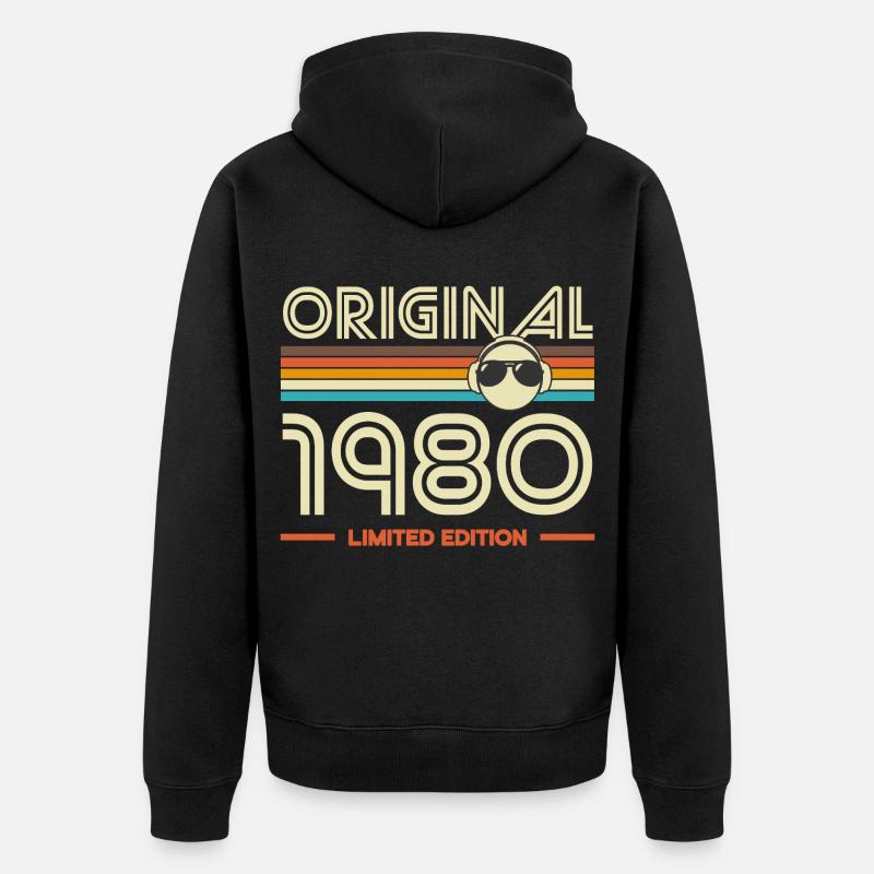 Original 1980 Édition Retro - Veste à capuche bio Premium Unisexe - noir