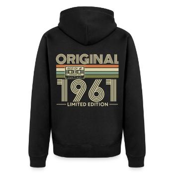Original 1961 Retro Limited Edition - Veste à capuche bio Premium Unisexe - noir - Dos - Nico (187cm)