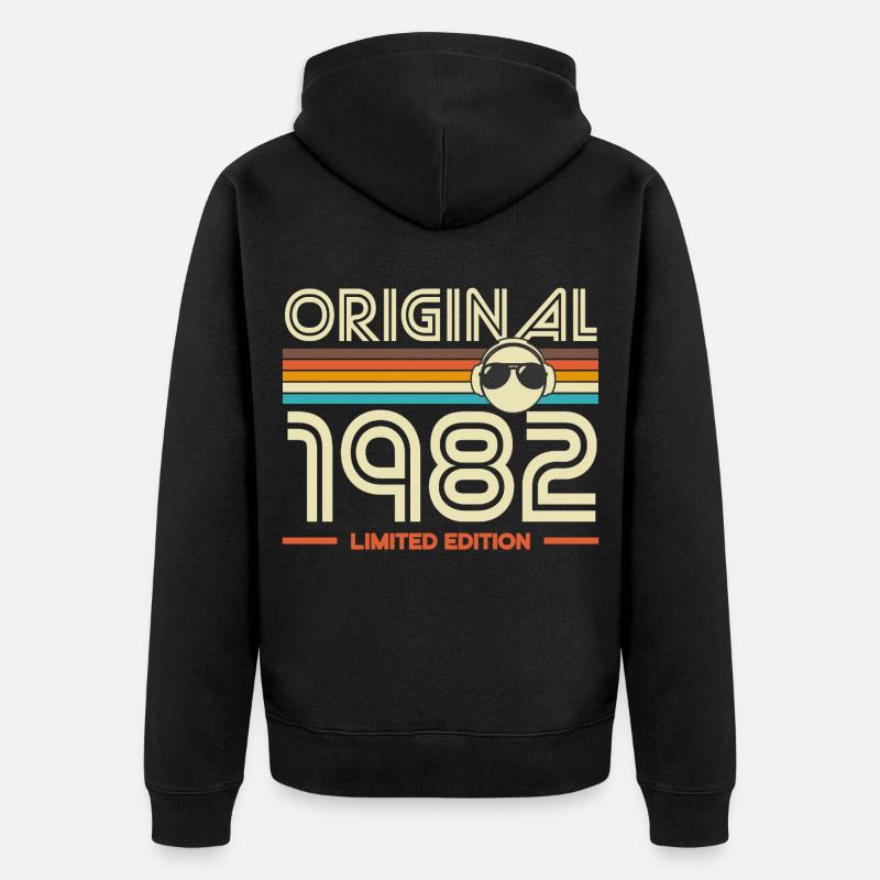 Original 1982 Édition Limitée - Veste à capuche bio Premium Unisexe - noir