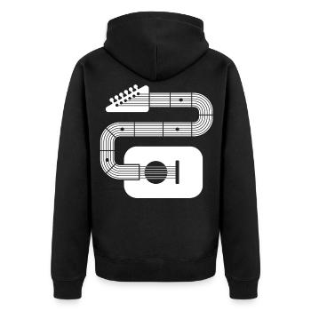 Guitare à forme abstraite - Veste à capuche bio Premium Unisexe - noir - Dos - Nico (187cm)