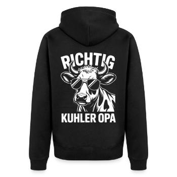 Cadeau de bétail Grand-père Highland Right Cool - Veste à capuche bio Premium Unisexe - noir - Dos - Nico (187cm)
