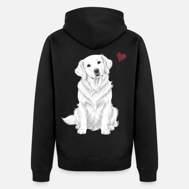 Golden Retriever anglais blanc crème - Veste à capuche bio Premium Unisexe - noir