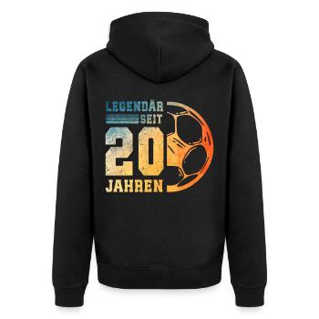 20th Birthday Football 20 Years Young Man - Unisex Premium Organic Zip Hoodie - black - Back - Nico (187cm)