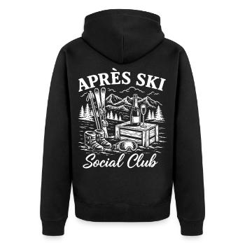 Club social d’après-ski - Veste à capuche bio Premium Unisexe - noir - Dos - Nico (187cm)