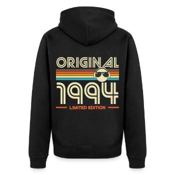 Original 1994 édition limitée rétro - Veste à capuche bio Premium Unisexe - noir - Dos - Nico (187cm)