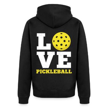 J’adore le pickleball - Paddle Sport Stressed - Veste à capuche bio Premium Unisexe - noir - Dos - Nico (187cm)