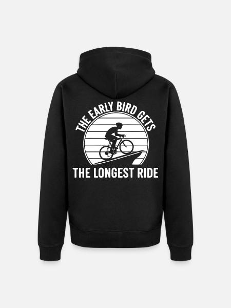 Frühaufsteher Rennradfahrer - Unisex Premium Bio Zip Hoodie - Schwarz