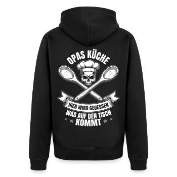 Cadeau de la fête des pères de Chef Grand-père Gastronomie - Veste à capuche bio Premium Unisexe - noir - Dos - Nico (187cm)