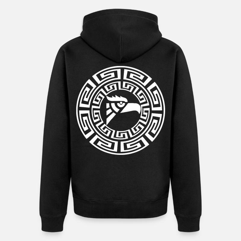 Emblème de l'aigle blanc - Veste à capuche bio Premium Unisexe - noir