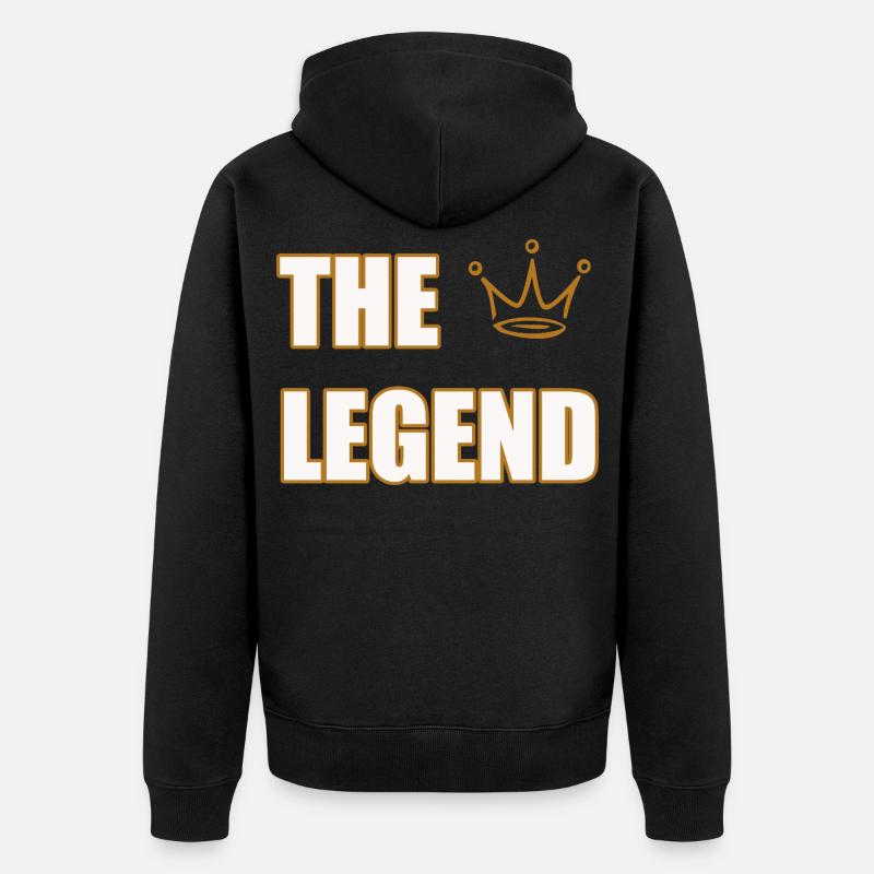 THE LEGEND – Bold Iconic Statement Design - Unisex Premium Bio Zip Hoodie - Schwarz