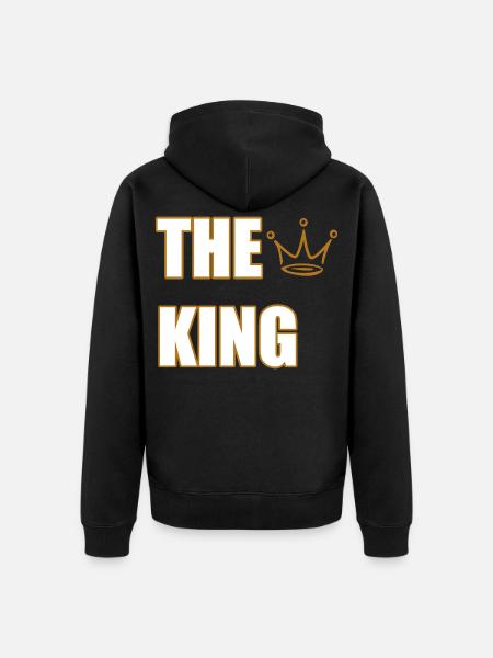 THE KING – Bold Royal Statement Design - Unisex Premium Organic Zip Hoodie - black