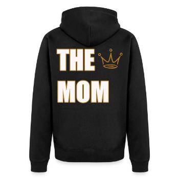 THE MOM – Design de déclaration de mère audacieuse et fière - Veste à capuche bio Premium Unisexe - noir - Dos - Nico (187cm)