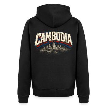 Kambodscha Kambodschaner Cambodge - Veste à capuche bio Premium Unisexe - noir - Dos - Nico (187cm)