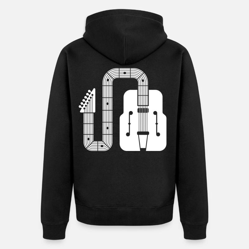 Forme abstraite Guitare rétro - Veste à capuche bio Premium Unisexe - noir