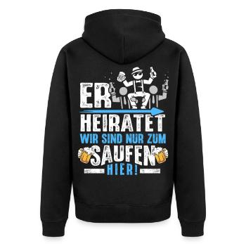 Bachelor Party T-Shirt Men Bachelor Party Rumbling - Unisex Premium Organic Zip Hoodie - black - Back - Nico (187cm)