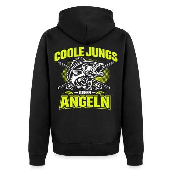 Cadeau de pêche pour la pêche et la marche des gars cool - Veste à capuche bio Premium Unisexe - noir - Dos - Nico (187cm)