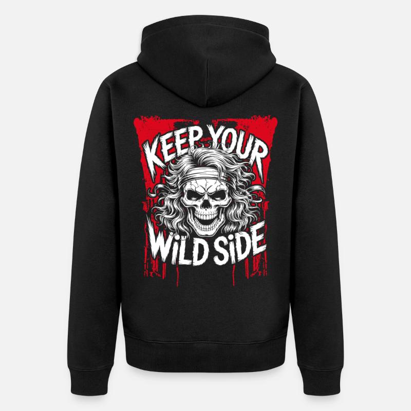 Keep your wild side - Unisex Premium Organic Zip Hoodie - black