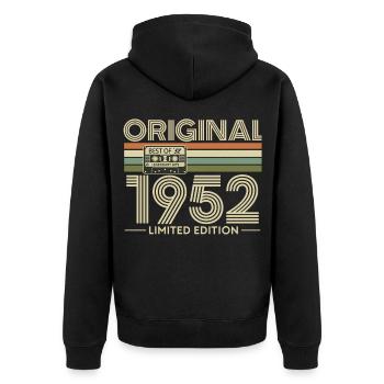 Original 1952 Limited Edition - Unisex Premium Organic Zip Hoodie - black - Back - Nico (187cm)