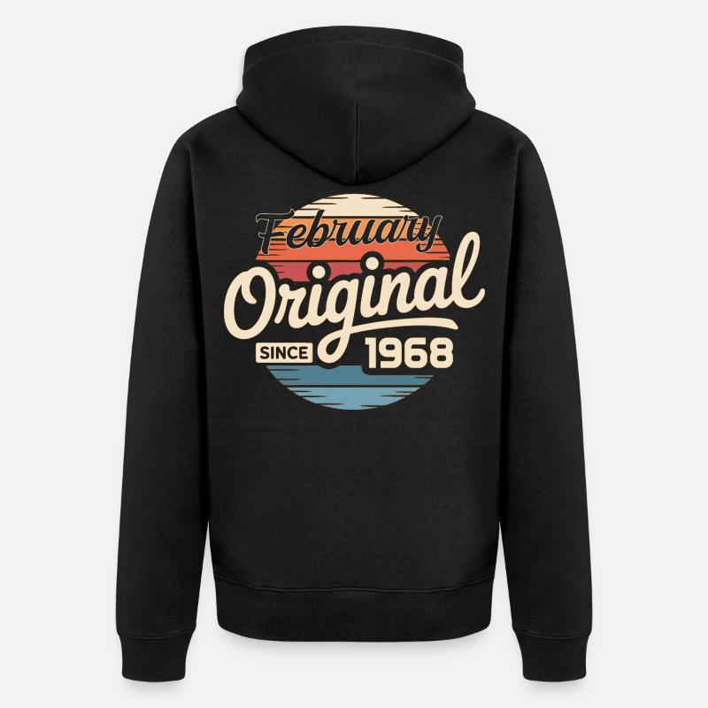 Février 1968 Anniversaire : Février 1968 - Veste à capuche bio Premium Unisexe - noir