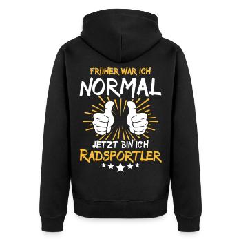 Cyclist Saying - Unisex Premium Organic Zip Hoodie - black - Back - Nico (187cm)