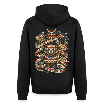 Vikings scandinaves - Veste à capuche bio Premium Unisexe - noir - Dos - Nico (187cm)
