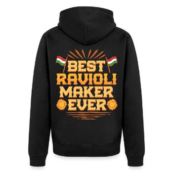 Meilleur fabricant de raviolis de tous les temps - Veste à capuche bio Premium Unisexe - noir - Dos - Nico (187cm)
