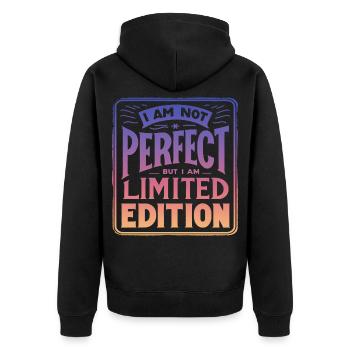 Limited Edition - Unisex Premium Bio Zip Hoodie - Schwarz - Hinten - Nico (187cm)