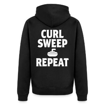 Curl Sweep Répétition du Curling Sports de glace Sports de glace - Veste à capuche bio Premium Unisexe - noir - Dos - Nico (187cm)