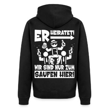 Bachelor Party T-Shirt Men Bachelor Party Shirts - Unisex Premium Organic Zip Hoodie - black - Back - Nico (187cm)