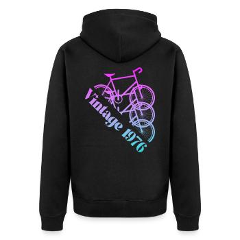 Millésime 1976 - Veste à capuche bio Premium Unisexe - noir - Dos - Nico (187cm)