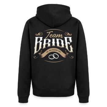 Team Bride 2030 - Unisex Premium Organic Zip Hoodie - black - Back - Nico (187cm)