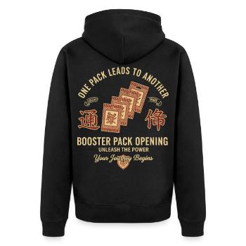 One Pack Leads To Another Booster Pack Opening - Unisex Premium Organic Zip Hoodie - black - Back - Nico (187cm)