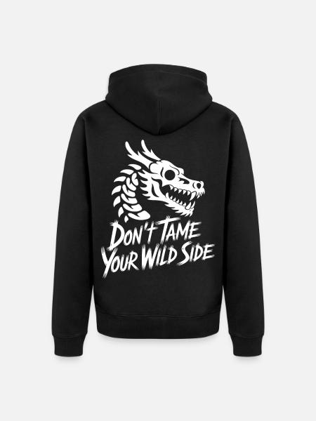 Don't Tame Your Wild Side - Unisex Premium Organic Zip Hoodie - black