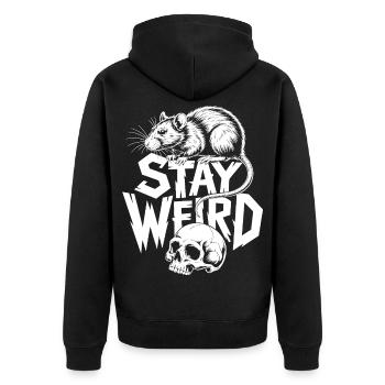 Restez Rat et Crâne Bizarres - Veste à capuche bio Premium Unisexe - noir - Dos - Nico (187cm)