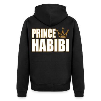 Prince Habibi – Royal Arabic Love Statement Design - Unisex Premium Organic Zip Hoodie - black - Back - Nico (187cm)