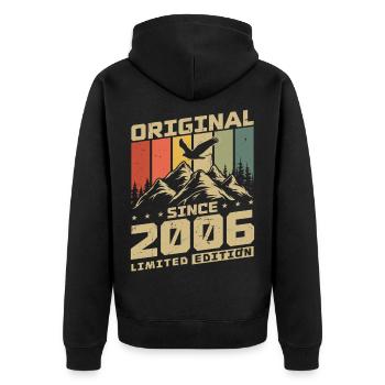 2006 Original Vintage Birthday Gift - Unisex Premium Organic Zip Hoodie - black - Back - Nico (187cm)