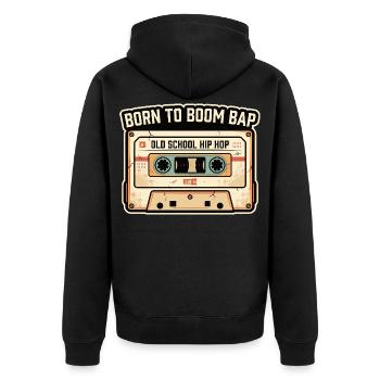 Design rétro de cassettes hip-hop old school - Veste à capuche bio Premium Unisexe - noir - Dos - Nico (187cm)